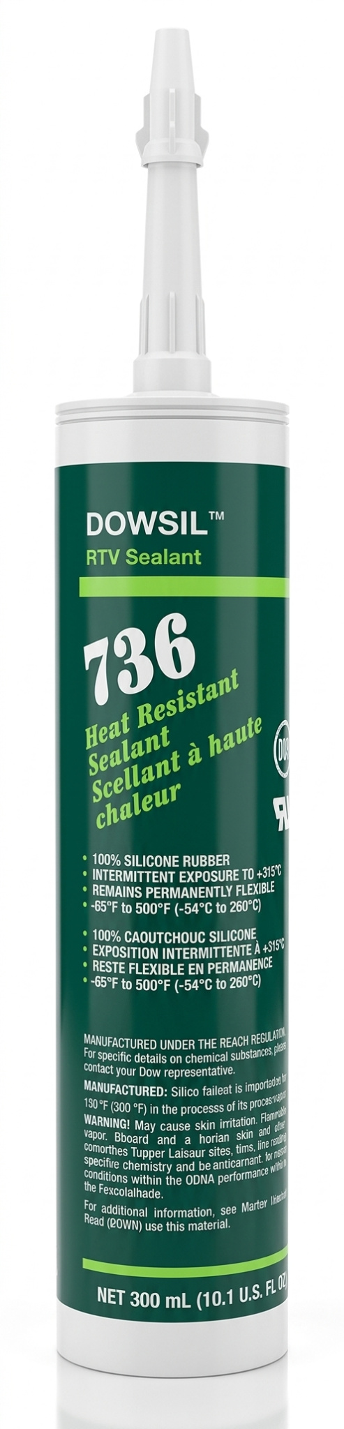 DOWSIL™ 736 Heat Resistant Silicone Sealant – High Temperature RTV Industrial Sealant (Red) 300ml